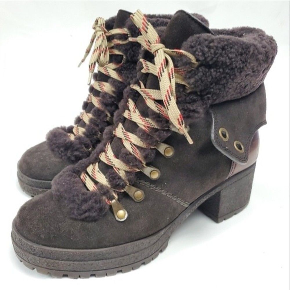 See by Chloé Eileen Chunky Block Heel Boot Size 37